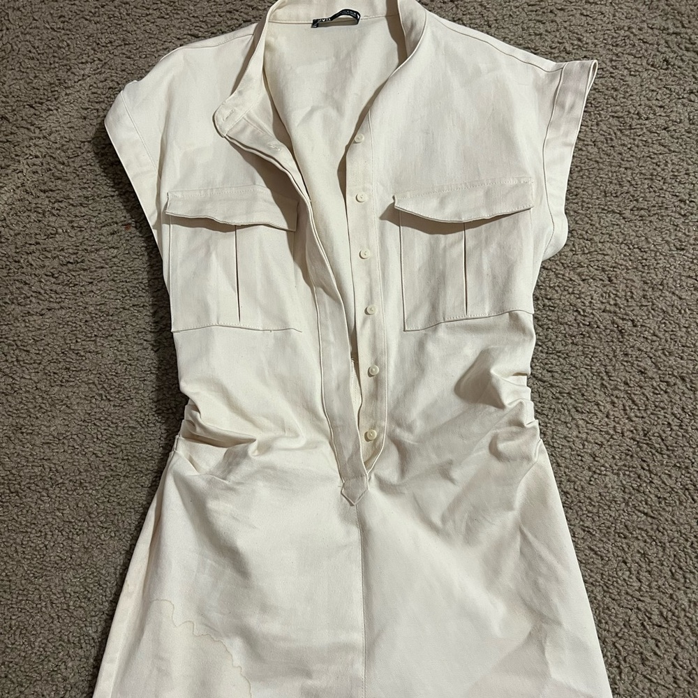 Zara Back Pleat Pocket Dress 🤍